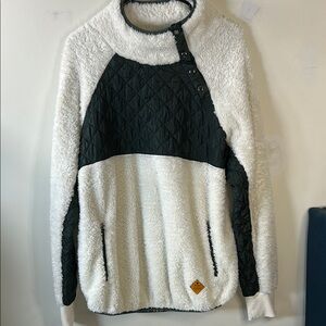 Simply Southern‎ Women’s White & Green Pullover Sherpa Size XL